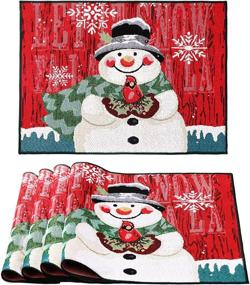 img 4 attached to YAWALL Christmas Placemats Embroidered Decoration