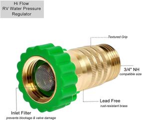 img 3 attached to 💧 Lead-Free Brass Inline Water Pressure Reducer 3/4" Connector for RV - High Flow, Protect Water Lines, Pump, Appliances - Maintain 50-55 psi