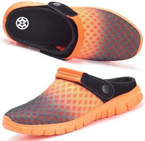 img 4 attached to Stay Comfortable and Safe with Hsyooes Breathable Non-Slip Men's Mules & Clogs