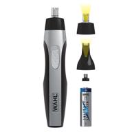 💡 wahl lighted ear nose brow clipper: pain-free facial hair trimmer for men and women - battery operated groomer, black/silver logo