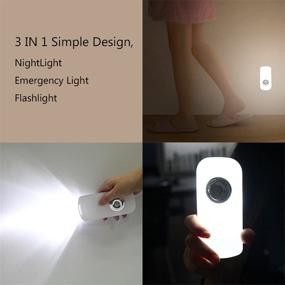 img 3 attached to 🔦 2 Pack LED Motion Sensor Night Light Flashlight Cut Light 3-in-1: Rechargeable, Auto Sensing, Energy Saving - Wall Mount & Portable Torch (White)