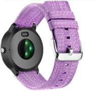 🔮 20mm purple woven fabric watch band replacement for garmin vivoactive 3, vivoactive 3 music, forerunner 645 music smartwatch - compatible strap logo