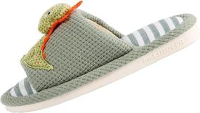 img 2 attached to 🦖 Cute Cartoon Dinosaur Unisex Kids Slippers: Comfy Anti-Slip House Shoes for Little Boys and Girls