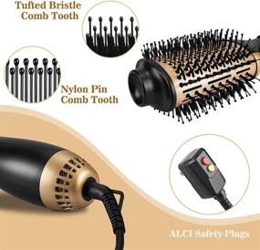 img 3 attached to 💇 HIPPIH Hair Dryer Brush: 4-in-1 Ceramic Styler for Straightening, Drying, Curling, and Frizz Reduction
