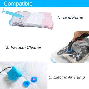 img 1 attached to 🌬️ Jumbo Vacuum Storage Bags: Space-Saving Solutions for Comforters, Clothes, Pillows, Beddings, Blankets - Double Zip Lock Seal, Leak Valve, Free Travel Hand Pump Included (4-Pack - 40x27.5 inches)