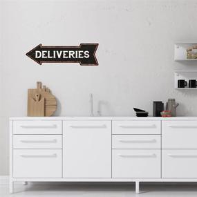 img 3 attached to Vintage Delivery Sign - Left Arrow for Package Drop Off - 📦 Ideal for Business Packages and Parcels - Metal Plaque 5x17 - Item code: 205170004019