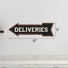 img 1 attached to Vintage Delivery Sign - Left Arrow for Package Drop Off - 📦 Ideal for Business Packages and Parcels - Metal Plaque 5x17 - Item code: 205170004019