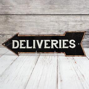 img 4 attached to Vintage Delivery Sign - Left Arrow for Package Drop Off - 📦 Ideal for Business Packages and Parcels - Metal Plaque 5x17 - Item code: 205170004019