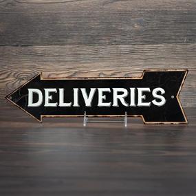 img 2 attached to Vintage Delivery Sign - Left Arrow for Package Drop Off - 📦 Ideal for Business Packages and Parcels - Metal Plaque 5x17 - Item code: 205170004019