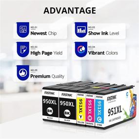 img 3 attached to 🖨️ FASTINK Compatible 950XL 951XL Ink Cartridges - HP OfficeJet Pro Printer 5-Pack (2 Black, 1 Cyan, 1 Magenta, 1 Yellow)