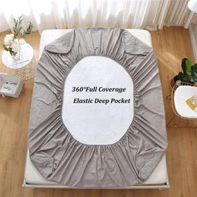 img 2 attached to 🛏️ Waterproof Quilted Mattress Pad Cover - DuShow Twin XL Fitted Sheet Style 18" Deep Pocket Gray - Twin Extra Long Size
