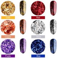 ✨ resin gold foil flakes set - 6 bottles gilding flakes with tweezers for nails, painting, crafts, slime - gold, silver, copper, red, blue, purple colors logo