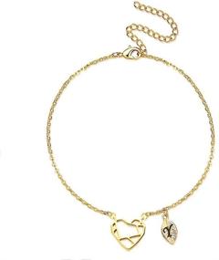 img 4 attached to 🌸 Stylish MONOOC Dainty Compass Bracelet: 14K Gold Plated Lotus Infinity Charm, Perfect Graduation Gift for Women & Girls