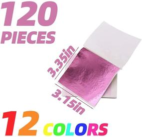 img 1 attached to 🎨 AYEVIN Gold Foil Sheets - 12 Colors, 120 Sheets for DIY Art Decoration, Nails, Handicrafts, Bronzing, Furniture, Painting, Resin Crafts