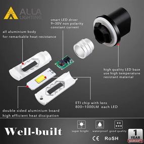 img 1 attached to 🔦 Alla Lighting 3800lm 899 880 Fog Light Bulbs, 6000K White Xtreme Super Bright PG13 Base 884 885 887 893 H27 H32 ETI-56 SMD (Set of 2)