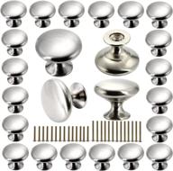 🔘 30-pack brushed nickel cabinet knobs by pozean - silver hardware with screws for dresser drawer, cupboard, kitchen, bathroom, and bedroom cabinets - ideal cabinet knobs for home improvement logo