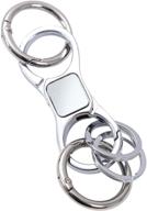 🔑 heavy duty quick-release spring clip keyrings key-chain - ideal car keychain for men or women, silver logo