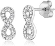 sparkle in elegance: gem stone king 925 sterling silver infinity shape stud earrings set with zirconia logo