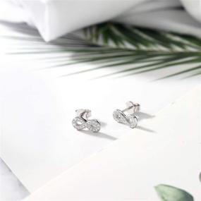 img 1 attached to Sparkle in Elegance: Gem Stone King 925 Sterling Silver Infinity Shape Stud Earrings Set with Zirconia