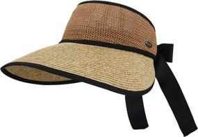 img 3 attached to 👒 Naivlizer Wide Brim Sun Hat Women's Visor - Floppy Straw Beach Hat for UPF Protection, Roll-up Design - Ideal for Outdoor Travel and Summer Adventures