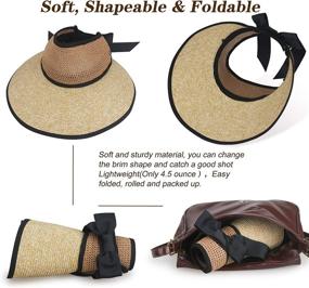 img 1 attached to 👒 Naivlizer Wide Brim Sun Hat Women's Visor - Floppy Straw Beach Hat for UPF Protection, Roll-up Design - Ideal for Outdoor Travel and Summer Adventures