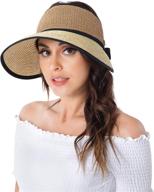 👒 naivlizer wide brim sun hat women's visor - floppy straw beach hat for upf protection, roll-up design - ideal for outdoor travel and summer adventures логотип