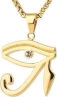 🔱 hzman cz eye of horus pendant | stainless steel necklace | ancient egyptian symbol for protection and egypt heritage logo