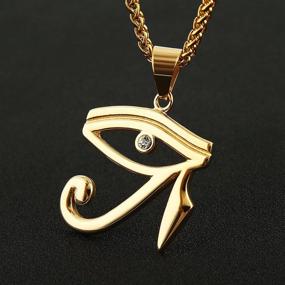 img 2 attached to 🔱 Подвеска HZMAN CZ Eye of Horus | Нержавеющая сталь | Древний египетский символ защиты и наследия Египта