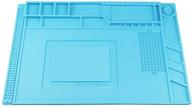 blue silicone repair mat: large heat insulation mat for soldering iron, phone and computer repair, heat gun, electronics disassembly (17.79''×11.69'') логотип