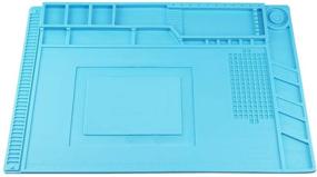 img 4 attached to Blue Silicone Repair Mat: Large Heat Insulation Mat for Soldering Iron, Phone and Computer Repair, Heat Gun, Electronics Disassembly (17.79''×11.69'')