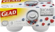 🥡 gladware home mini round food storage containers - 4oz capacity, 8 count set with lock tight seal - bpa free логотип