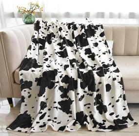 img 3 attached to 🐮 Wish Tree Cow Blanket: Stylish Black and White Cow Print Throw Blanket, Lightweight Fleece, Perfect for Couch and Sofa. Western-themed Bedroom Decor. Ideal Cow Gift for Birthdays and Christmas.