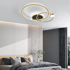 img 2 attached to 🌟 Eiinee Modern LED Ceiling Light: Dimmable Gold Flush Mount Ceiling Lamp with Remote – Stylish & Versatile Lighting for Bedroom, Living & Dining Room