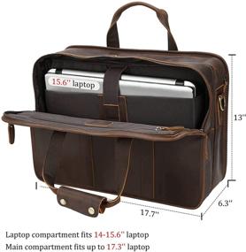 img 2 attached to 👜 Polare Retro-inspired Messenger Bag: 17" Men's Laptop Briefcase with Full Grain Leather and Premium YKK Zippers