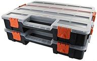 📦 hdx 320034 interlocking black small parts organizer: ideal fastener & craft storage solution with removable dividers (2-pack) logo