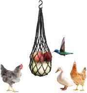 black chicken vegetable string bag - poultry fruit holder & cabbage feeder tool with hook for hens, chicken coop toy for hen, goose, duck & large birds logo