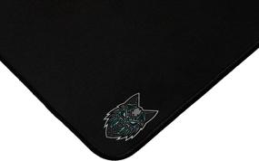 img 2 attached to 🖱️ SoloQ Gaming Mouse Pad XL - Non-Slip Base - Reinforced Stitching - Wide Desk Mat - 28.5" x 12.75" x 0.12" (Curved, Black/Blue Logo)