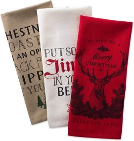 img 3 attached to DII Holiday Collection Vintage Print Dishtowel Set, 18x28", Christmas Stag, 3 Piece: Festive Christmas Kitchen Towels for the Holidays