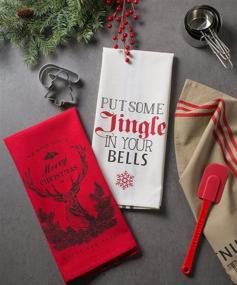 img 1 attached to DII Holiday Collection Vintage Print Dishtowel Set, 18x28", Christmas Stag, 3 Piece: Festive Christmas Kitchen Towels for the Holidays