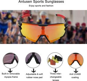 img 3 attached to 🕶️ Men and Women's Sport Polarized Cycling Sunglasses with 3 Interchangeable Lenses for Running, Baseball, Golf, and Driving