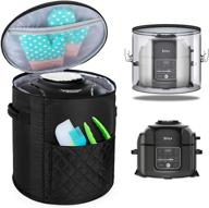 🍳 luxja ninja foodi pressure cooker cover (fully enclosed with side handles), compatible pressure cooker cover for ninja foodi (6.5 quart and 8 quart), black (quilted fabric) logo