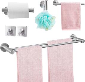 img 4 attached to Bathroom Hardware 6 Piece Stainless Steel Towel