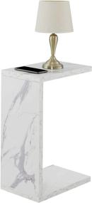 img 3 attached to Convenience Concepts Northfield Admiral C End Table - Elegant Faux White Marble Design