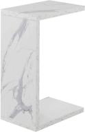 convenience concepts northfield admiral c end table - elegant faux white marble design logo