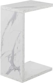 img 4 attached to Convenience Concepts Northfield Admiral C End Table - Elegant Faux White Marble Design