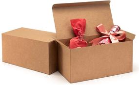 img 4 attached to 🎁 ValBox Premium Gift Boxes - 12 Pack of 9x4.5x4.5 Inches Brown Recycled Paper Kraft Favor Boxes for Party, Wedding, Thanksgiving, Gift, Crafting, Cupcake - Easy to Assemble Boxes