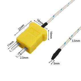 img 2 attached to Pack of 5 K Type Thermocouple Temperature Probes with Mini-Connector, Measure Range -50 to 400 Celsius, Compatible with TM902C/ TES1310