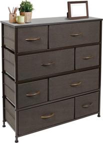 img 1 attached to Sorbus 8 Drawer Dresser - Stylish Furniture Storage Chest for Bedroom, Hallway, Office Organization - Steel Frame, Wood Top, Easy Pull Fabric Bins (Brown)