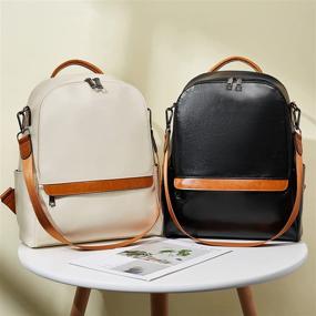 img 3 attached to Telena Backpack Leather Fashion Shoulder Women's Handbags & Wallets for Fashion Backpacks