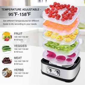 img 3 attached to 🌱 Seeutek Food Dehydrator Machine: Electric Dryer for Beef Jerky, Fruits, and Vegetables with 5 Trays, Adjustable Temperature Control, Recipe Book, and 4PCS Reusable Storage Bags